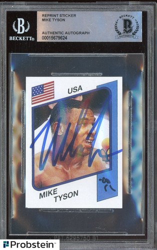 Mike Tyson signiert 1986 Panini Retro Sticker Boxen BGS BAS AUTO