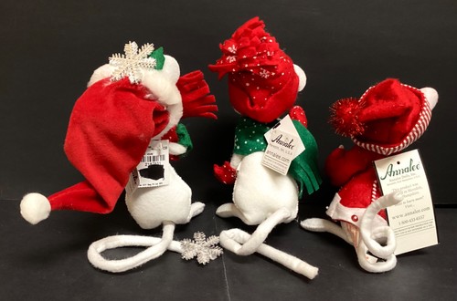 3 Stück ANNALEE Weihnachtsmäuse, Schneeballwerfer, Zuckerstange etc. - Bild 9 von 11