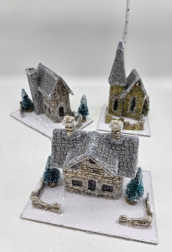 Stone Cottage Look Paper Putz House Village