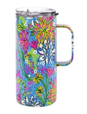 16 Oz Travel Mug with Handle and Lid, Stainless Steel Insulated Coffee Tumble...
