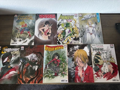 Peach Momoko Comic Lot (Marvel/Dynamite) Variant Set - Venom /Vampirella -Nice!