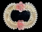 Vintage Fratelli Tosi Murano Glass Floral Framed Mirror Italy 1960