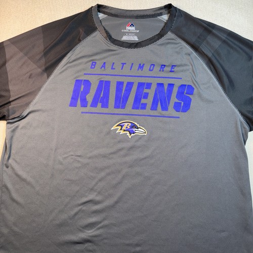 Majestic Baltimore Ravens Cool Base Long Sleeve Men’s XX-Large Gray/Black - Picture 4 of 6
