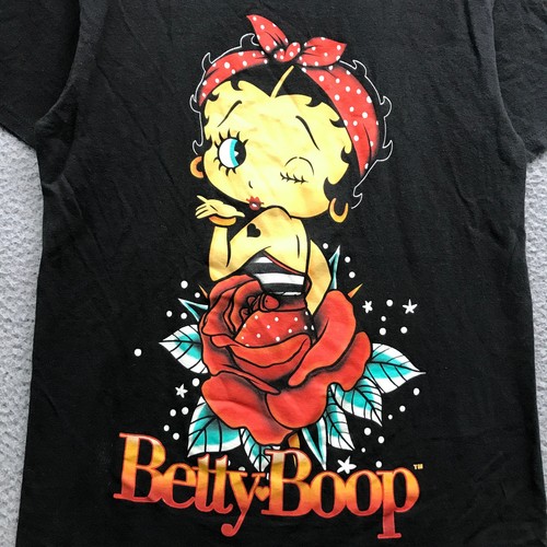 Betty Boop T-Shirt Men's Small S Short Sleeve Graphic Crew Neck Black Red - Picture 5 of 5