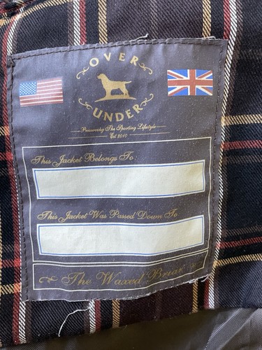 Over Under Mens Waxed Field Jacket XL - Made in England Full Zip - Picture 3 of 21