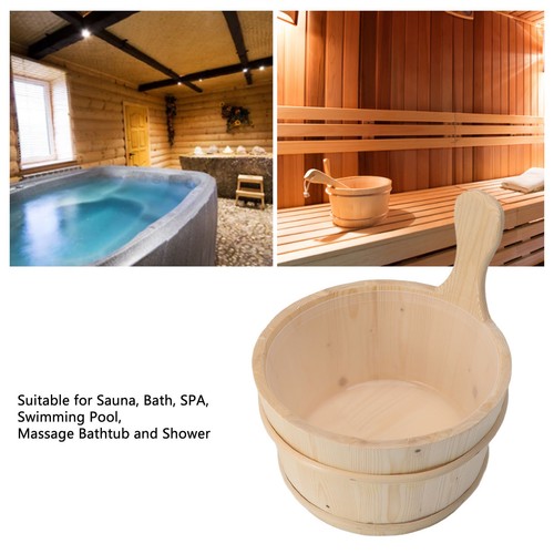 GE Holz 4L Sauna Eimer Kelle Sauna-Zubehör-Set Mit Kunststoff-Liner Für SPA-S - Bild 15 von 23