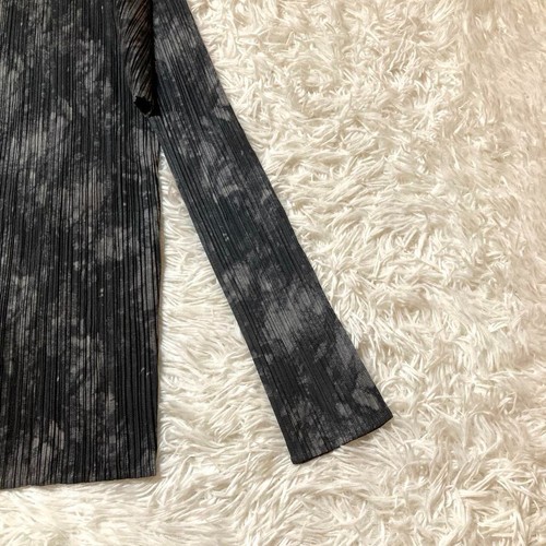 Pleats Please Issey Miyake Print Jacket 3 Grey Gift From Japan - Picture 6 of 12