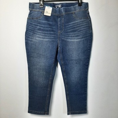 Terra & Sky Jegging Capri Jeans Womens Plus 0X 14W (33x20.5) Blue Denim - NWT