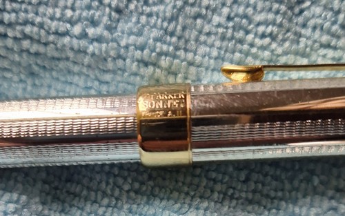PARKER SONNET STERLING SILVER FOUNTAIN PEN 18K NIB & BALLPOINT PEN SET - Picture 10 of 10