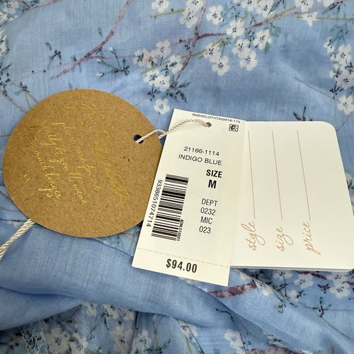 NUEVO CON ETIQUETAS PAPINELLE Conjunto de Pijama Corto de Algodón y Seda Flor de Cheri Azul Índigo Mediano - Imagen 9 de 9