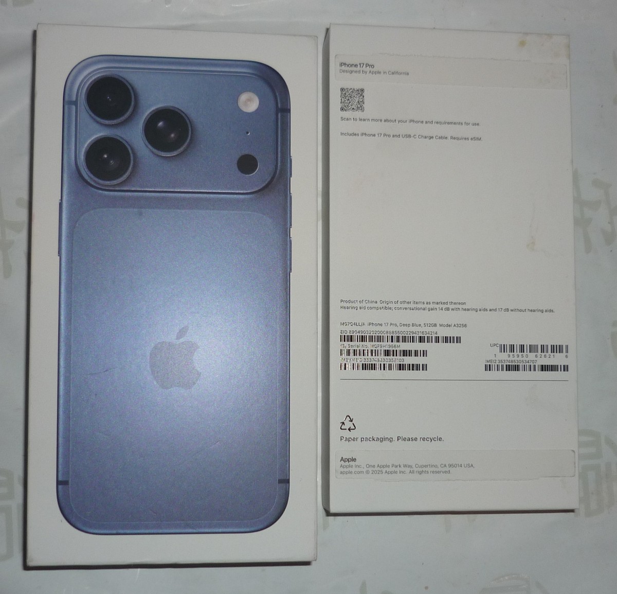 Apple A3256 iPhone 17 Pro Deep Blue 512GB - Empty Box ONLY | eBay
