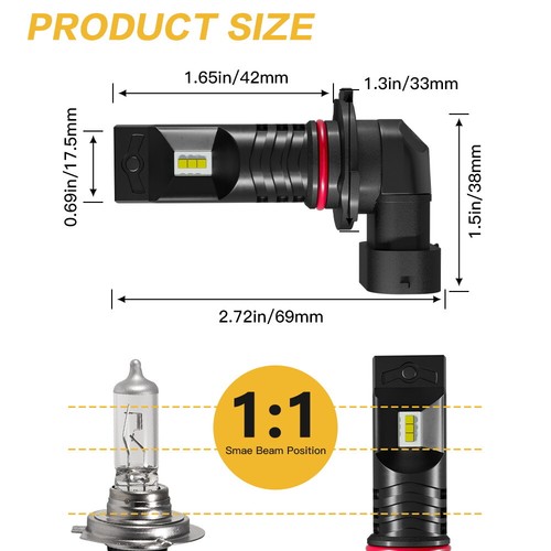 NIGHTEYE H1 H3 H7 H11 9005 9006 LED Fog Light Bulbs 160W 12V 6000K White Lamp - Picture 22 of 22