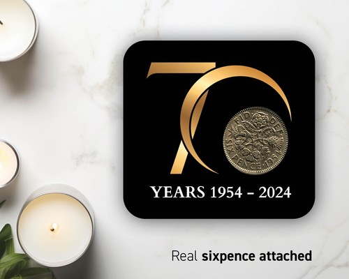 70th 1955 Personalised Gift Coin Lucky Sixpence Coin Birthday Present mum dad 42 - Picture 11 of 11