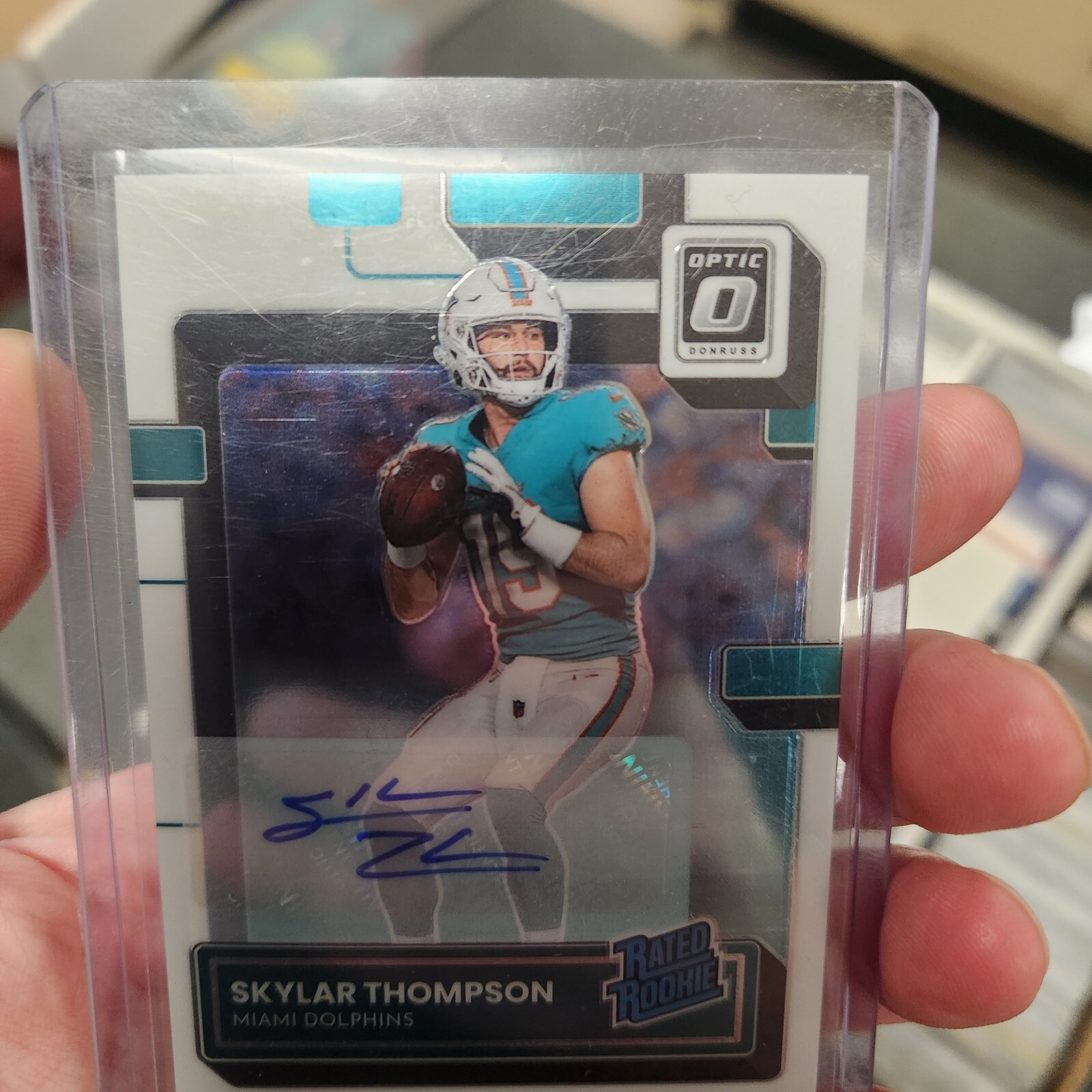 2022 Panini Donruss Optic Skylar Thompson Rated Rookie Auto /150 Dolphins RC 276