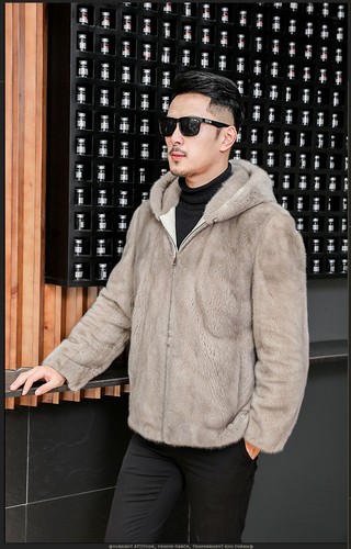 Men's Velvet Hooded Jacket Casual Faux Fur Warm Coat Thickened Mink Windbreaker - Picture 13 of 21