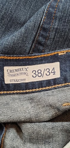 Cremieux Men's Denim Jeans Size 38x34 Blue Dark Wash Distressed Straight - Picture 8 of 13