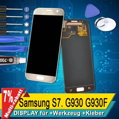 Display Für Samsung S7 G930 G930F Komplettes Bildschirm Lcd Touch TFT Gold +