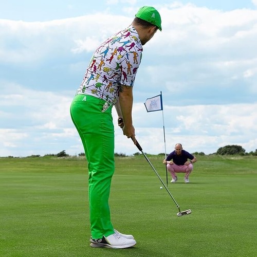 Royal and Awesome Men`s Golf Trousers Greenside Green Golf Pants Waist 30 - 44 - Picture 6 of 9