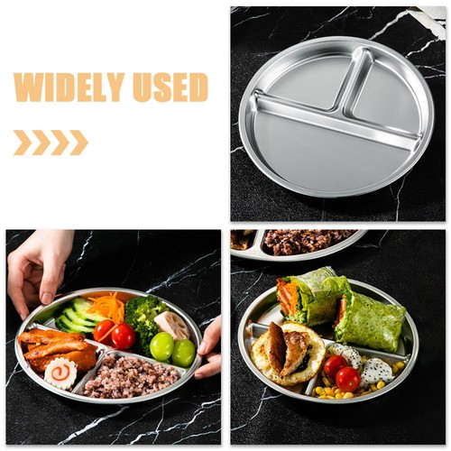 Portion Control Plate Divided Dinner Tray Divided Tray Food Plate 3-grid Tray - Picture 6 of 12