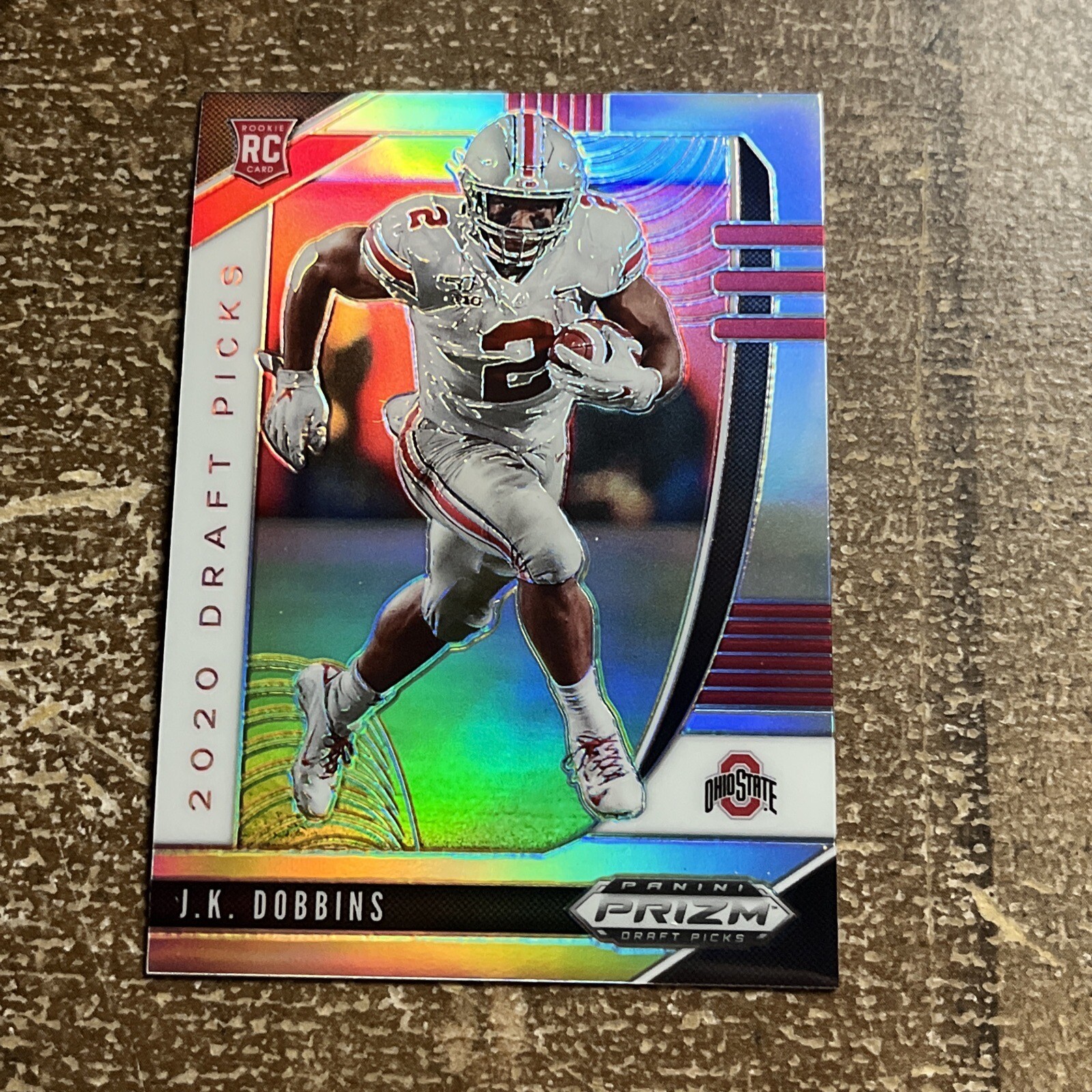2020 Prizm Draft Picks JK Dobbins Silver Prizm Rookie RC #114 Ravens