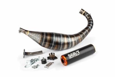 Auspuff Stage6 R/T 80 - 90cc CNC Orange / Schwarz Derbi