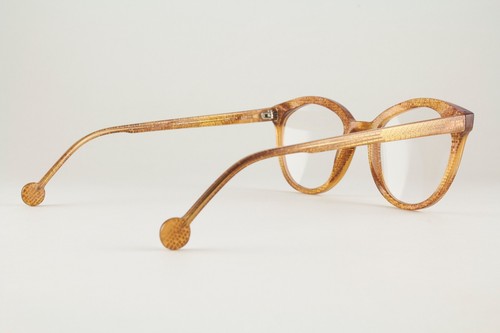 Auténticas monturas de gafas LA Eyeworks SOFTIE 682 48 mm doradas marrones brillantes Italia - Imagen 3 de 5