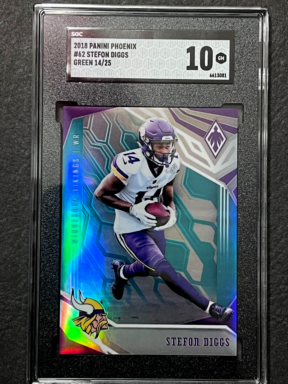 2018 Phoenix #62, STEFON DIGGS(RC), Green 14/25, SGC10 (Gem Mint)