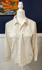 VTG Christie  Jill Ivory 100 Silk Long Sleeve Button Blouse Sz Petite Medium