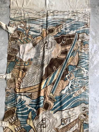 Huge Festival flag depicting Samurai warriors!19th century XX21 - Picture 6 of 9