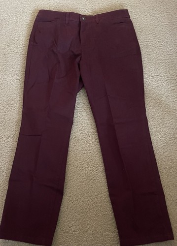 Christopher & Banks Signature schlankmachende zierliche Hose weinrot burgund Stretch 12P