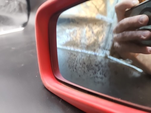 LATE MODEL TESTED 1987-91 BMW E30 325i LEFT DRIVER Side POWER Mirror Red L8 - Picture 3 of 13