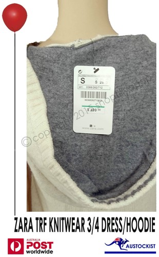 Vestido Sudadera con Capucha ZARA TRF 3/4 Largo Lana Nailon Alto ST Moda Nuevo con Etiquetas Precio de venta sugerido por el fabricante $499.99 - Imagen 3 de 3