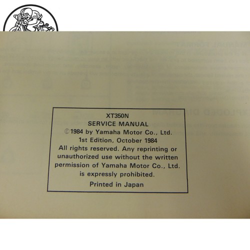 1984 84 YAMAHA XT350N SERVICE REPAIR MANUAL OEM 1ET-28197-70 ENGLISH FRENCH - Picture 4 of 14