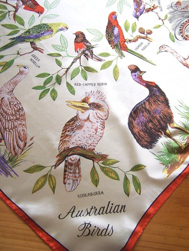 Vintage Heil Scarf - Australian Birds - Made in Japan - Picture 3 of 7