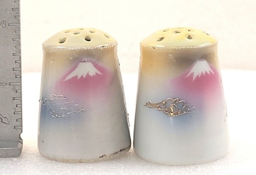 Kachina Salt & Pepper Shakers Porcelain Hand Painted Kachina Volcano Sunrise - Picture 11 of 11