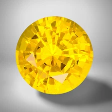 Yellow Sapphire Round Cut Gemstone 0.21 Cts - 4 mm Flawless Loose Gem