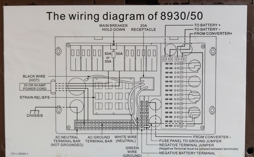 WFCO WF-8930/50 Power Distribution Panel Brown RV Camper Motorhome - Bild 6 von 9
