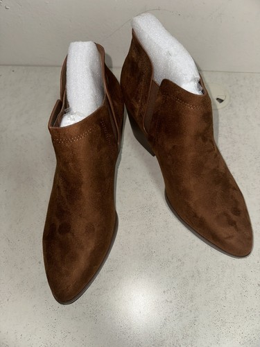 Gwen-S Soda Size 9 Booties Cognac Suede Ankle Boots NIB - Picture 3 of 7