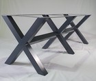 X Frame Metal Table Base Funiture Steel Legs Anthracite Grey 1700x780x710mm