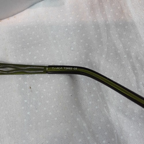 Taka Women's Eyeglasses Frames Jade Green Cut Metal Leaf 54-17-135 - Picture 8 of 8