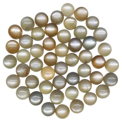 50 pezzi pietra di luna naturale dello Sri Lanka 7 mm rotonda splendida pietra preziosa grigia sfusa - Foto 3 di 8