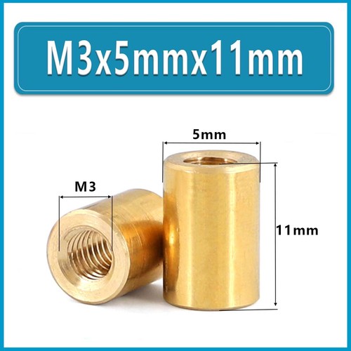 Brass Round Studding Connector Nuts M1.6 to M5 All Thread Rod Bar Sleeve Tube - Picture 108 of 236