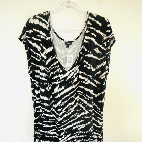 Torrid Size 3 24 Black & White Jersey Vneck Maxi Dress Plus Size US Designer NWT - Picture 2 of 24