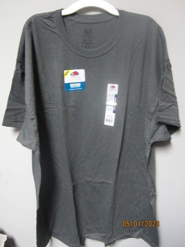 Fruit of the Loom Men's Charcoal Heather Short Sleeve Crew Shirt Size 2XL(50/52) - Picture 2 of 4