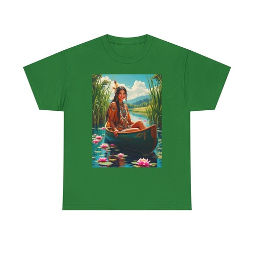 Camiseta Pin-up Indian Maiden In A Canoe, arte vintage de pastel de queso nativo americano - Imagen 14 de 25