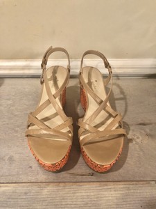 nude color wedge sandals