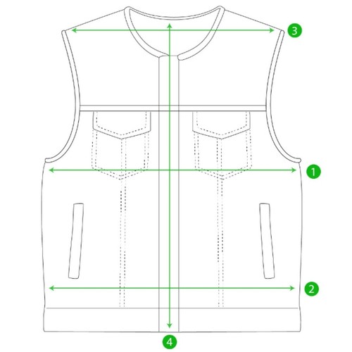 SOA's Motorcycle Men Leather Vest Lowside Gunner Men's Perforated Leather Vest - Picture 5 of 6