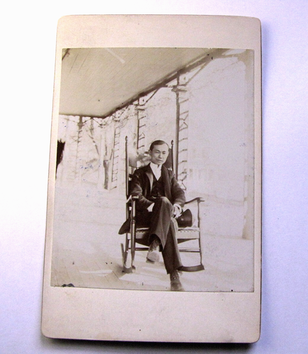 Antique Cabinet Card Photograph Asian Man Valet John Meigs Hill School Pottstown - 第 1/5 張圖片