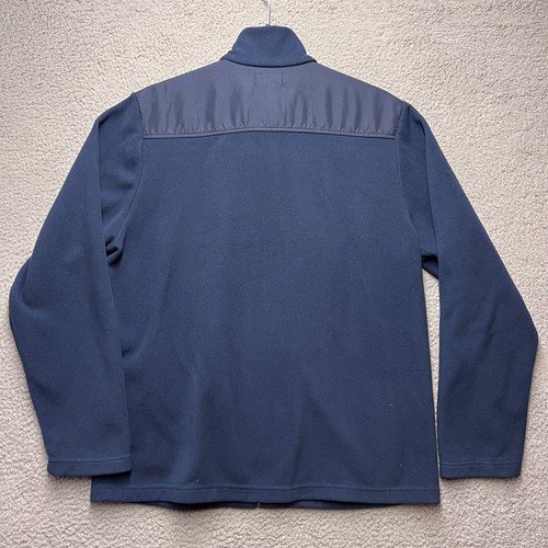 Banana Republic Fleece Jacket Men XL Navy Blue Full Zip Mock Neck Outdoor Casual - 第 7/11 張圖片