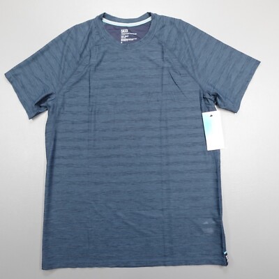 SAXX Droptemp Cooling Hot Shot Tech T-Shirt Blue Mesh Odor Resistant Size M